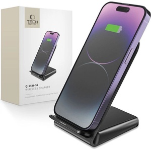 Tech-Protect Безжично зарядно устройство със стойка 15W От Tech-Protect S2 - Черно (9490713929865)