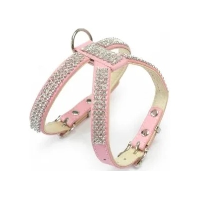 Camon Pettorina doppia regolazione con strass L - Луксозен нагръдник розов 32/40 см