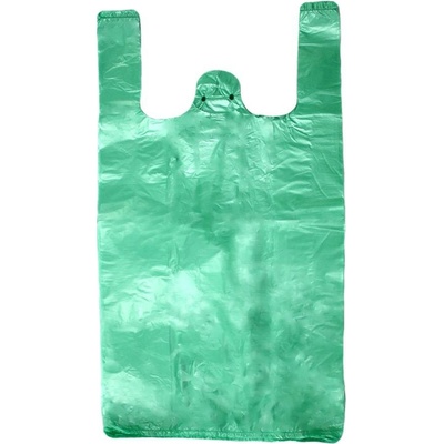 Mikrotenová taška, nosnosť 10 kg, dĺžka 55 cm, šírka 30 cm, záložka 18 cm, zelená, 200 ks