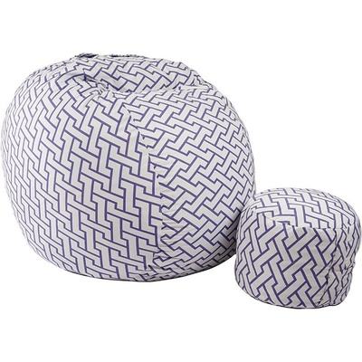 PUFRELAX Комплект Барбарон с табуретка за крака 700л. King Size, Zappity Purple, Перящ се калъф, Пълнеж с микс от мемори пяна и дунапрен, Гама Premium (PUF-M-KO-PT-ZAP)