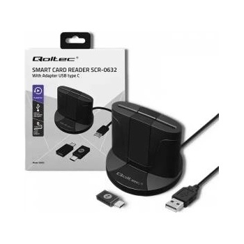 Qoltec smart id chip card reader | scr-0632 | usb type-c