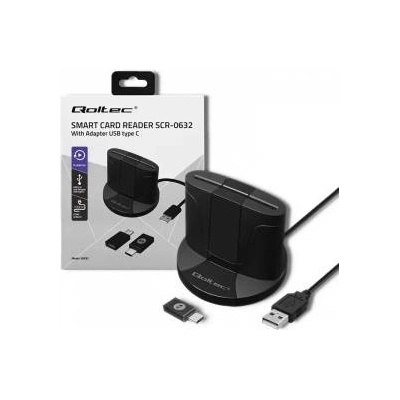 Qoltec smart id chip card reader | scr-0632 | usb type-c