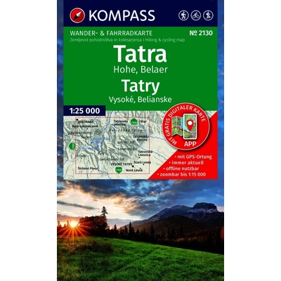 2130 Tatry- Vysoké, Belianske 1: 25 000 KOMPASS