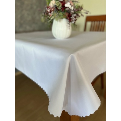 Polášek Ubrus teflon UNI bílý hladký 100% polyester 140x260cm ovál
