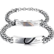 Titan Jewerly náramky pre dvoch z chirurgickej ocele Real Love strieborné GS772