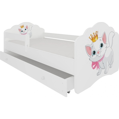 ADRK Furniture Casimo Cat s matrací, zábranou a zásuvkou