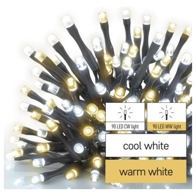 EMOS LED vánoční řetěz 18 m venkovní i vnitřní teplá studená bílá časovač 1550043009