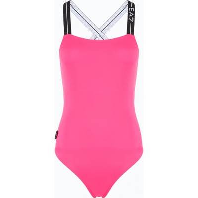 Giorgio Armani Logo Tape One Piece бански костюм неоново розово