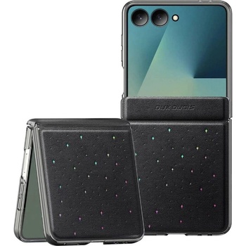 Dux Ducis Луксозен Калъф за Samsung Z Flip 7, Dux Ducis Leather Stex Case, Черен (6971824154856)