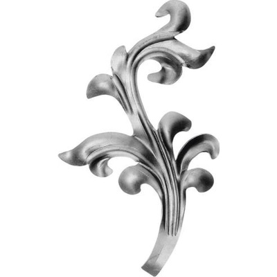 PSG Ozdobný list pre kovaný plot, bránu, zábradlie a mreže 51.129, 240x140 x 2 mm, ľavý