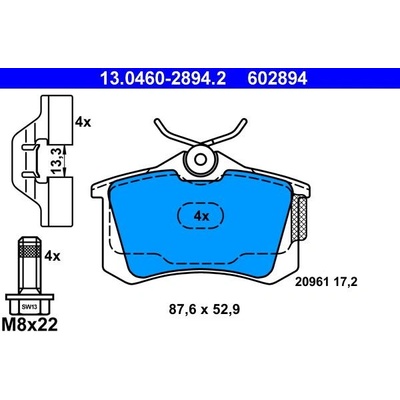 Sada brzdových destiček ATE 13.0460-2894 (AT 602894) -...