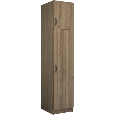 TopMebel Шкаф с една врата от меламин Victoria с шкафче в цвят орех 50x60x240см