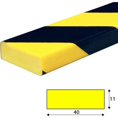 DP 10025 Varovný a ochranný profil 15 - 4x1,1x500 cm Čierna-Žltá