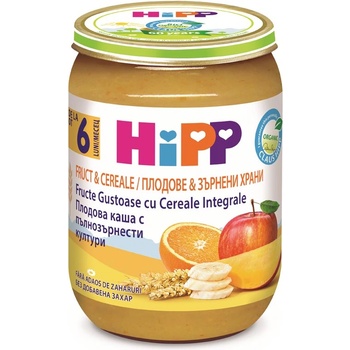 Image 1 of HiPP Био Пълнозърнеста плодова каша 190 гр. - 6+ месеца