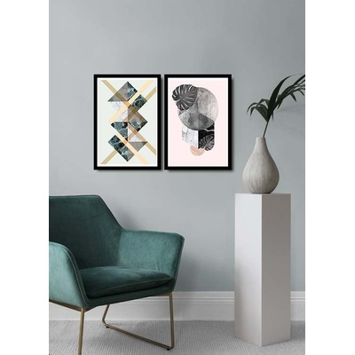ASIR Obraz na MDF s rámem 2ks MODERNÍ KOLÁŽ 36 x 51 cm