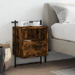 vidaXL Нощно шкафче стенно опушен дъб 40x30x61 см инженерно дърво (833437)