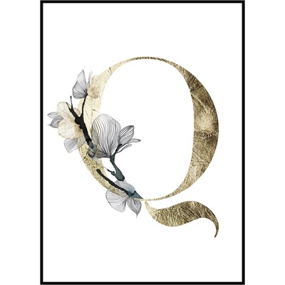 Jen tak z lásky Plakát První písmeno jména - zlatá Rozměr plakátu: 50 x 70 cm, Materiál plakátu: 200 g papír, Pozadí: Bílá, Písmeno: Q