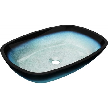 Mexen Araks стъклена мивка над плот 54 x 39 см, синя - 24155447 (24155447)