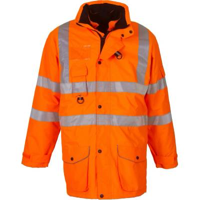 Yoko HVP711 bunda Hi-Vis 7v1 zateplená výstražná žlutá fluor/navy