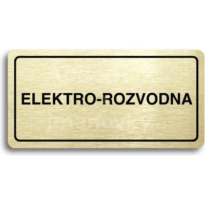 ACCEPT Piktogram ELEKTRO-ROZVODNA - zlatá tabulka - černý tisk