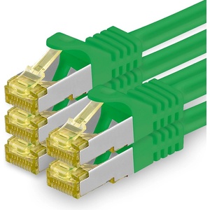 1aTTack. de Cat. 7 Network Cable 5m Green Pack of 5 Cat7 Ethernet Cable Network LAN Cable Raw Cable 10 Gb s SFTP PIMF LSZH Set Patch Cable with Rj 45 Plug Cat. 6a - 4251073616131