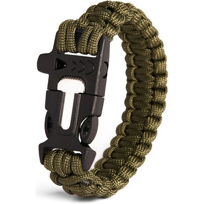 Waragod Bazin paracord s píšťalkou a kresadlom zelená