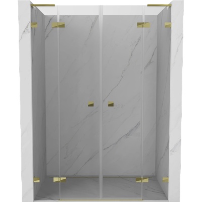 Mexen Lunar L Двойно отварящи се душ врати 160 см, прозрачни, златни - 834DL-160-000-50-00 (834DL-160-000-50-00)