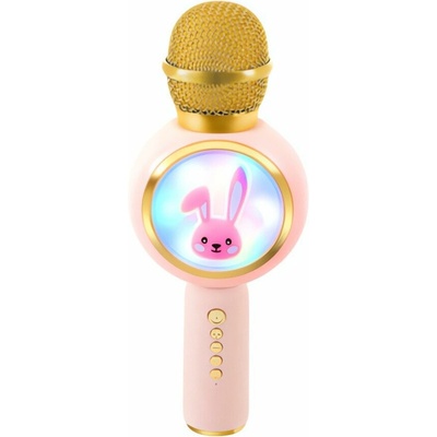 Izoxis 27048 Bezdrôtový karaoke mikrofón Bluetooth Rabbit 800 mAh ružový