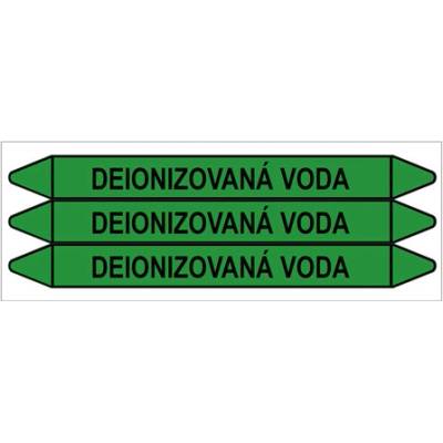 Značení potrubí, deionizovaná voda,3 ks, 355 × 37 mm PZ 009070