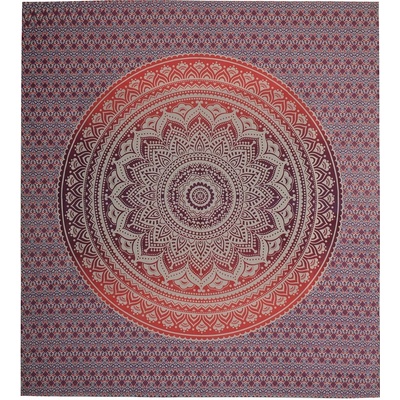 BOB Batik přehoz na postel indický Lotos červeno fialový bavlna King size 235 x 210 cm