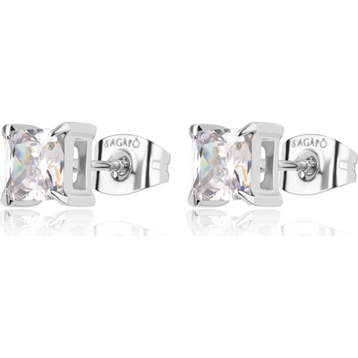 S'Agapõ elegantní ocelové náušnice s kubickými zirkony Stellar STK14
