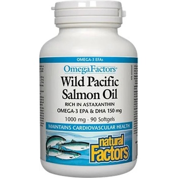 Natural Factors Wild Pacific Salmon Oil, 1000 mg, 90 софтгел капсули, Natural Factors (8820 NF SP.R)