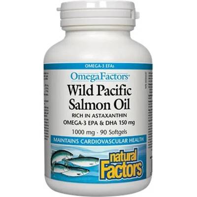 Natural Factors Wild Pacific Salmon Oil, 1000 mg, 90 софтгел капсули, Natural Factors (8820 NF SP.R)