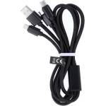 Maxlife Кабел Maxlife - 13050, USB-A/USB-C, Lightning, Micro USB, 1 m, черен (13050)