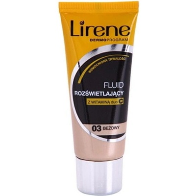 Lirene Vitamin C rozjasňujúci fluidný make-up pre dlhotrvajúci efekt 03 Beige 30 ml