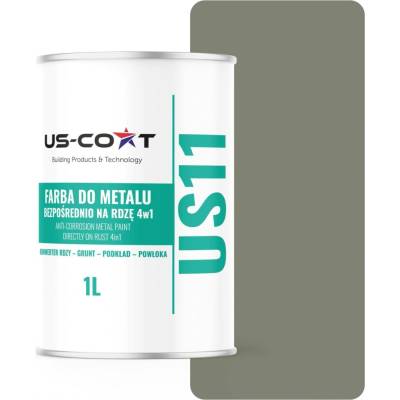 Barva na kov US-Coat antikorozní cementově šedá RAL7033 polomatná 1 l
