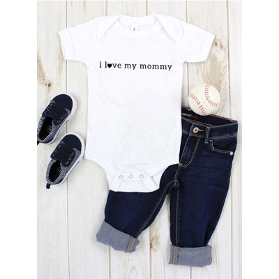 I love milk Body s krátkymi rukávmi s nápisom i love mommy