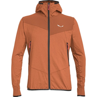 Salewa Мъжко поларено яке Salewa Agner Hybrid Polarlite Durastretch Fullzip Hoody Fleece jacket - Bombay Brown Melange / 0910 - размер 52 (EU) (005-2664-1014)