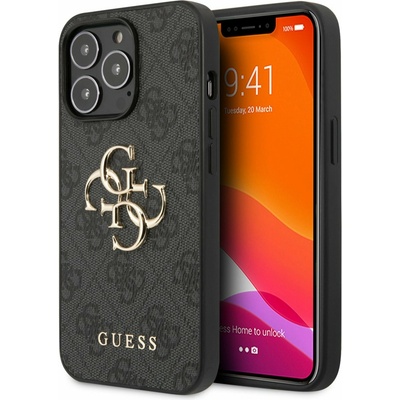 GUESS PU 4G Metal Logo Zadní Kryt pro iPhone 13 Pro Grey Калъф за телефон Guess | Lilav | ЖЕНИ | UNI