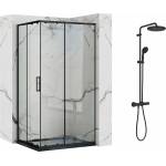 Grohe Комплект душ кабина Rea Punto черна 80x100 см и душ колона Grohe Vitalio Start черна (5902557354757+266772431)