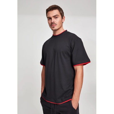 Urban Classics Мъжка тениска с цветни маншети Urban Classics Tall в черно blk/redUB-TB029A-00044 - Черен, размер 6XL