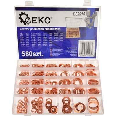 Sada měděných podložek 580 ks GEKO nářadí G02916 – Sleviste.cz
