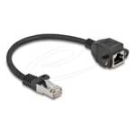 Delock Мрежов кабел удължителен S/FTP RJ45 мъжко към RJ45 женско, Cat. 6A, 25 cm, черен (DELOCK-86998) - pic