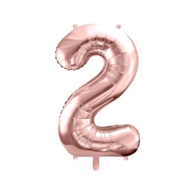 Balón fóliový 86cm číslo 2 ružové zlato