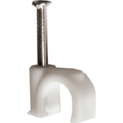 Príchytka s klinčekmi pre kábel 8mm, biela, balenie 100ks