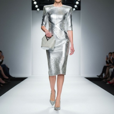 Dámska strieborná spoločenská kabelka TRIANGLE SILVER