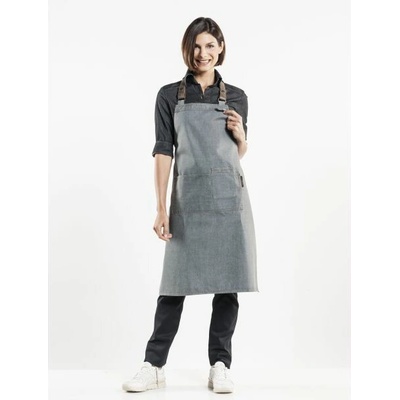 Chaud Devant Kuchářská zástěra s náprsenkou Forene Grey Denim Grey