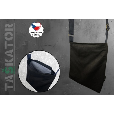 Taškátor Crossbody taška L tmavě modré popruhy s pruhovanou podšívkou