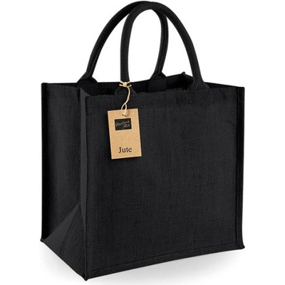 Westford Mill Nákupná jutová taška WM413 Black 30x30x19 cm