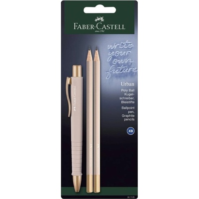 Faber-Castell Химикалка Poly Ball Urban, с 2 молива, бледоро (1005220193)